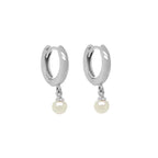 Sterling Silver Mini Pearl Drop Anna Huggies image 0