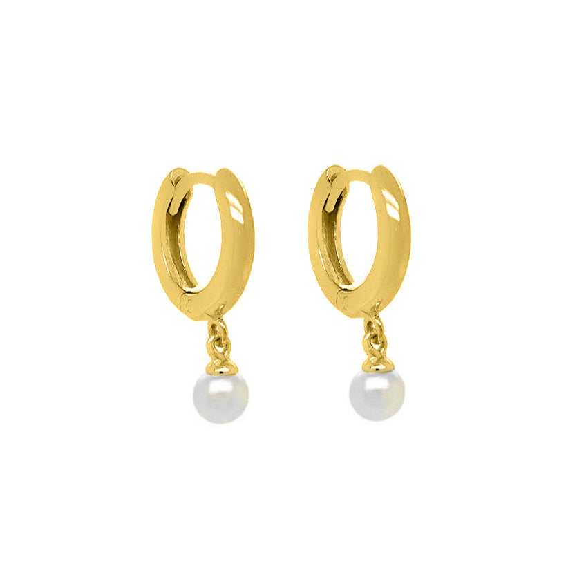 Gold Vermeil Mini Pearl Drop Anna Huggies