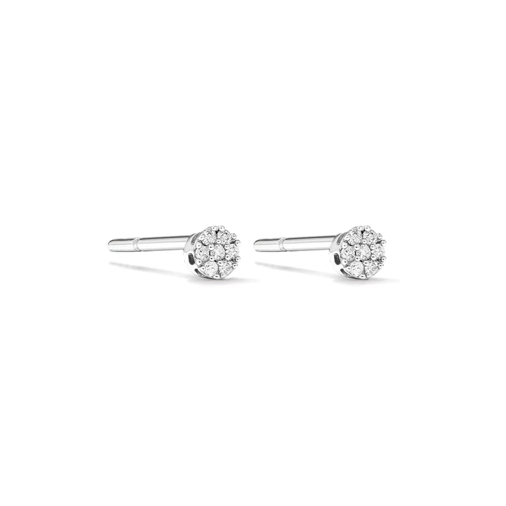 9ct White Gold 3.1mm 0.07ct Diamond Cluster Studs