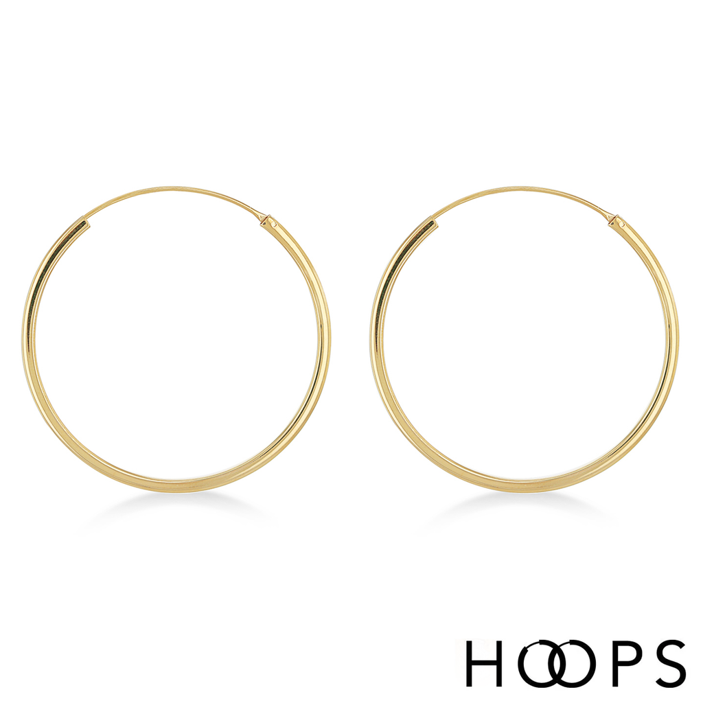 Yellow Gold Vermeil 40mm Classic Hoop Earrings