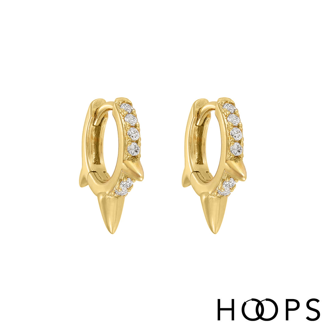 Gold Vermeil Mini Stone Set Angie Huggies image 0