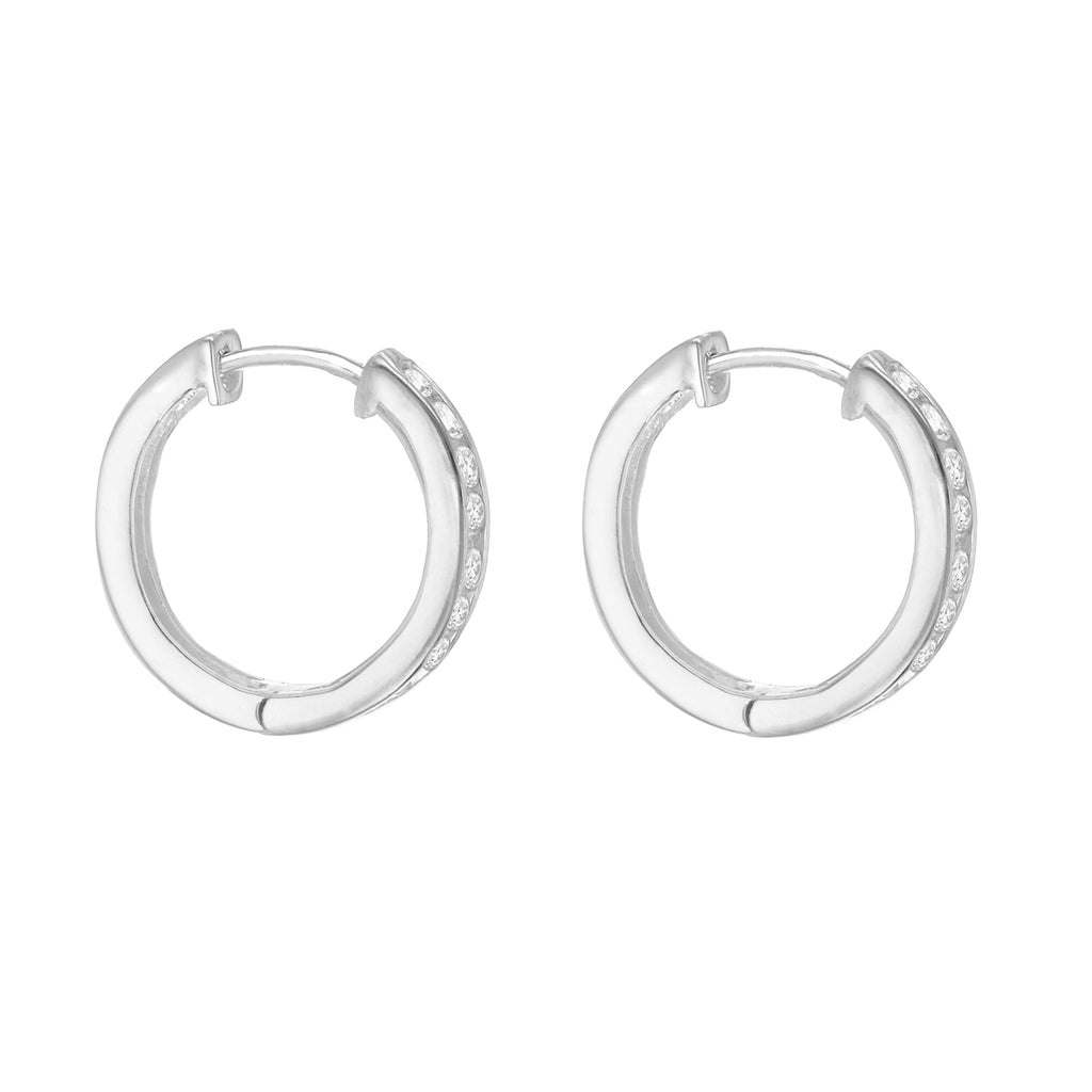 Sterling Silver Large Stone Set Clicker Earrings image 0