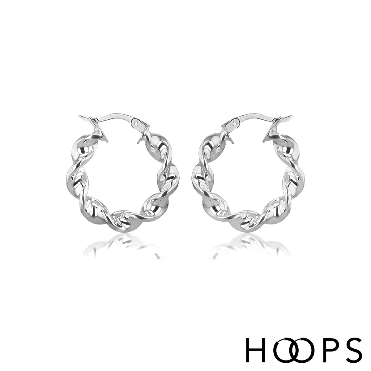Sterling Silver Round Twist Hoops image 0