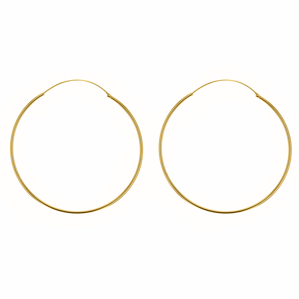 Yellow Gold Vermeil 60mm Classic Hoop Earrings image 0