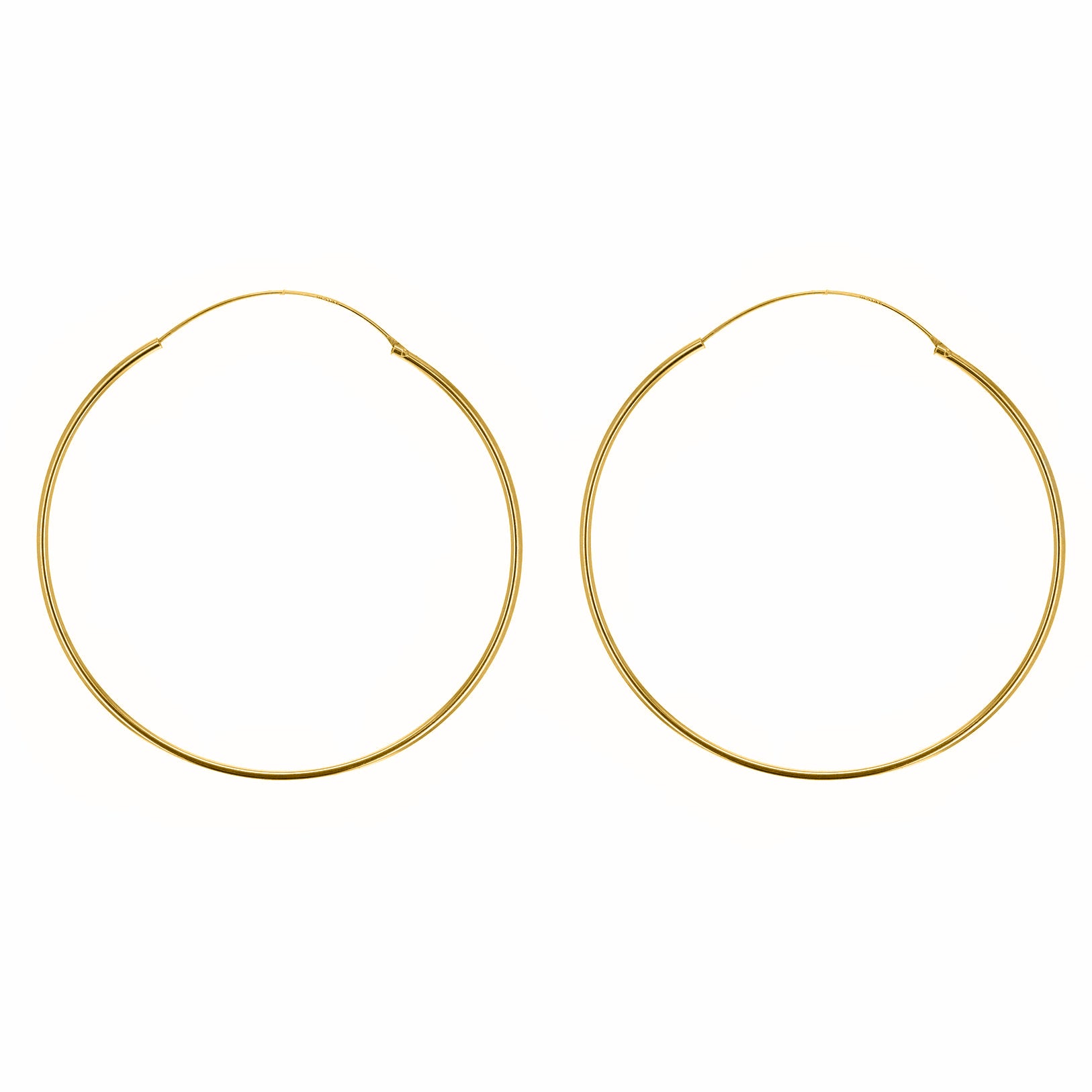 Yellow Gold Vermeil 60mm Classic Hoop Earrings image 0