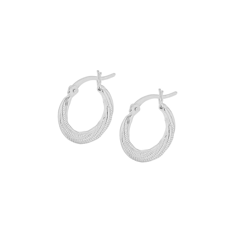 Sterling Silver Bead Twist Graduated Creole Earrings image 2