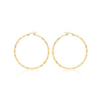 9ct Yellow Gold 48mm Diamond Cut Hoop Earrings image 0