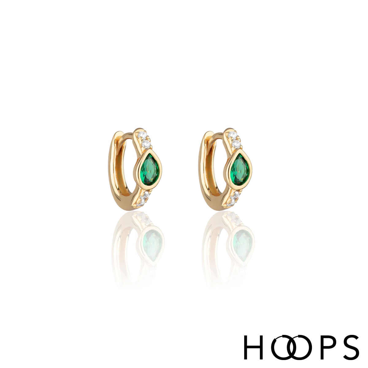 Yellow Gold Vermeil Mini Tear Drop Huggies image 0