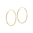 9ct Yellow Gold 40mm Plain Sleeper Hoop Earrings image 0