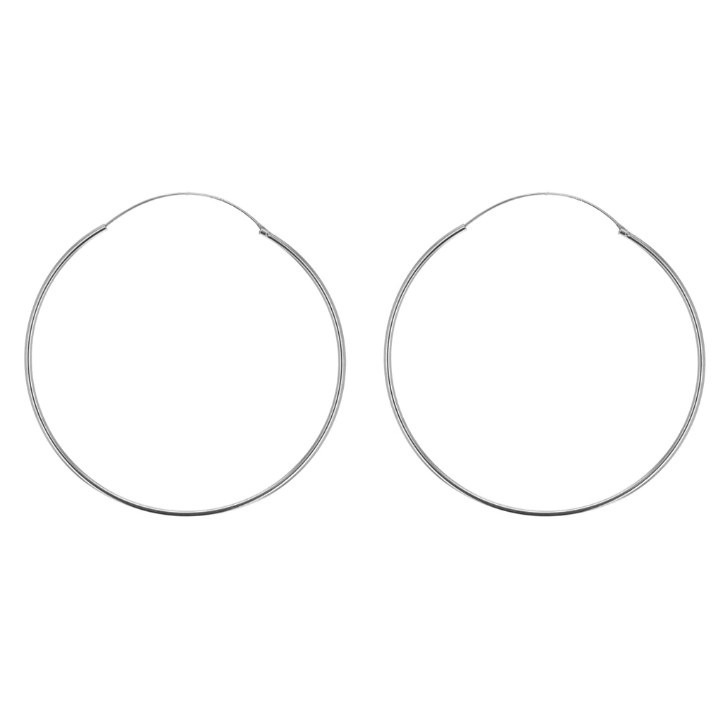 Sterling Silver 60mm Classic Hoop Earrings image 0