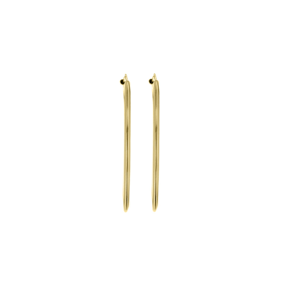 9ct Yellow Gold 40mm Plain Sleeper Hoop Earrings image 3