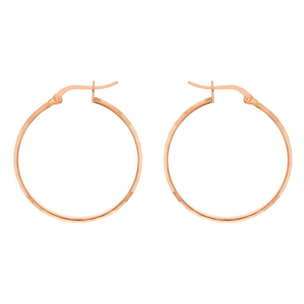 Rose Gold Vermeil Diamond Cut 30mm Hoop Earrings image 4