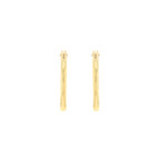 Yellow Gold Vermeil 18mm Plain Sleeper Hoop Earrings image 2