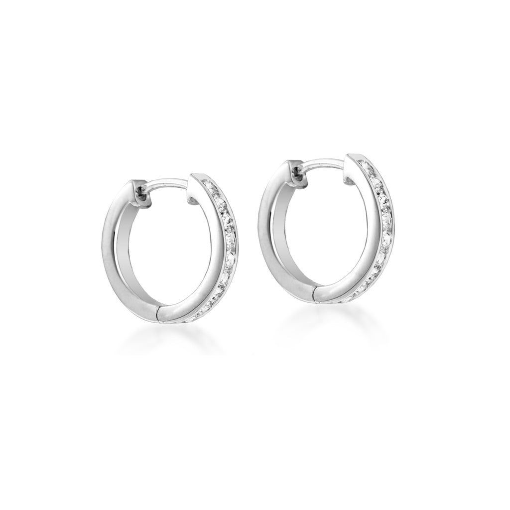 Sterling Silver Large Stone Set Clicker Earrings image 1