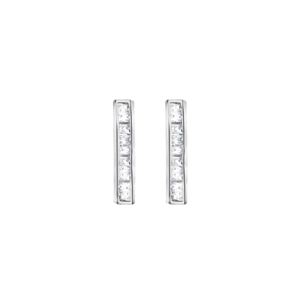 Sterling Silver Large Stone Set Clicker Earrings image 2