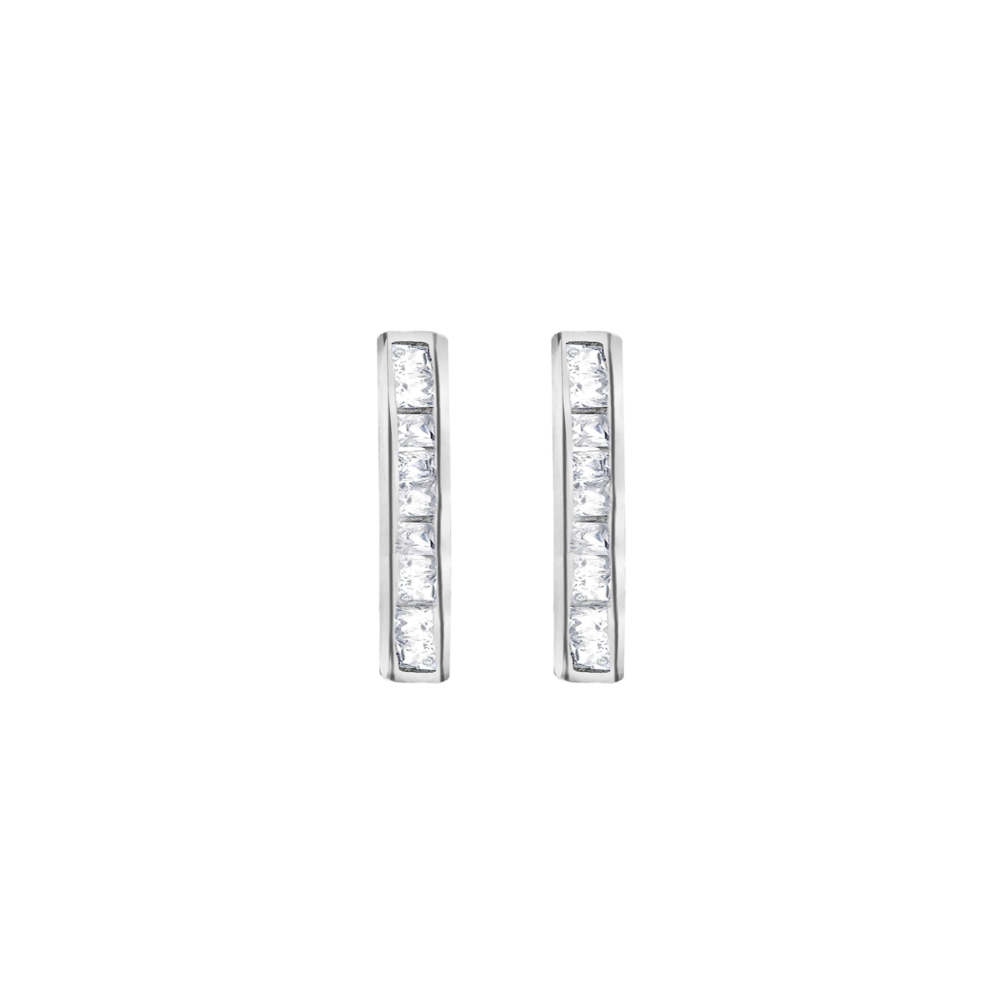 Sterling Silver Large Stone Set Clicker Earrings image 2