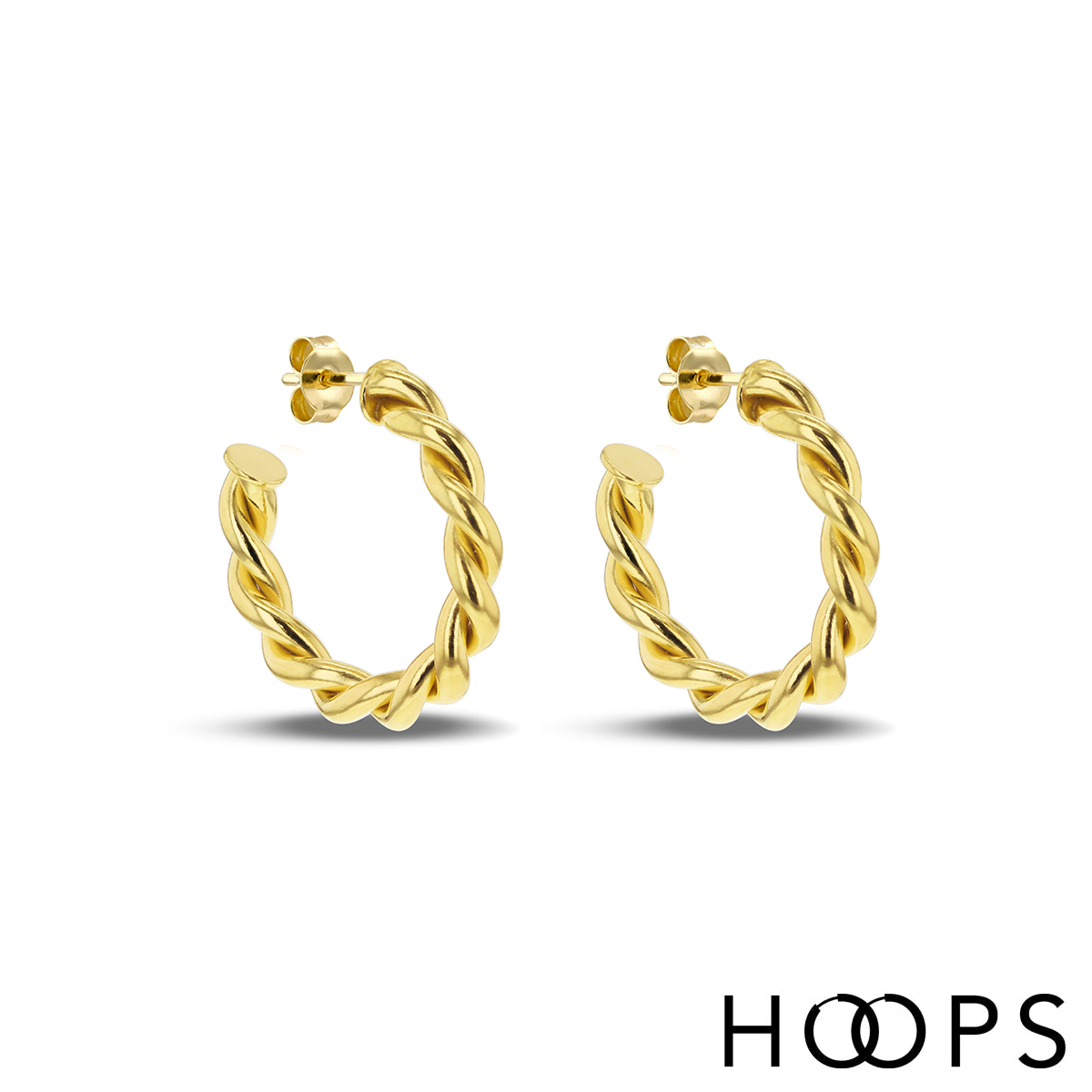 Yellow Gold Vermeil 25mm Open Twist Hoops image 0