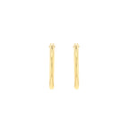 9ct Yellow Gold 13mm Plain Sleeper Hoop Earrings image 1