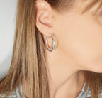Silver 30mm Twist Classic Hoops image 1