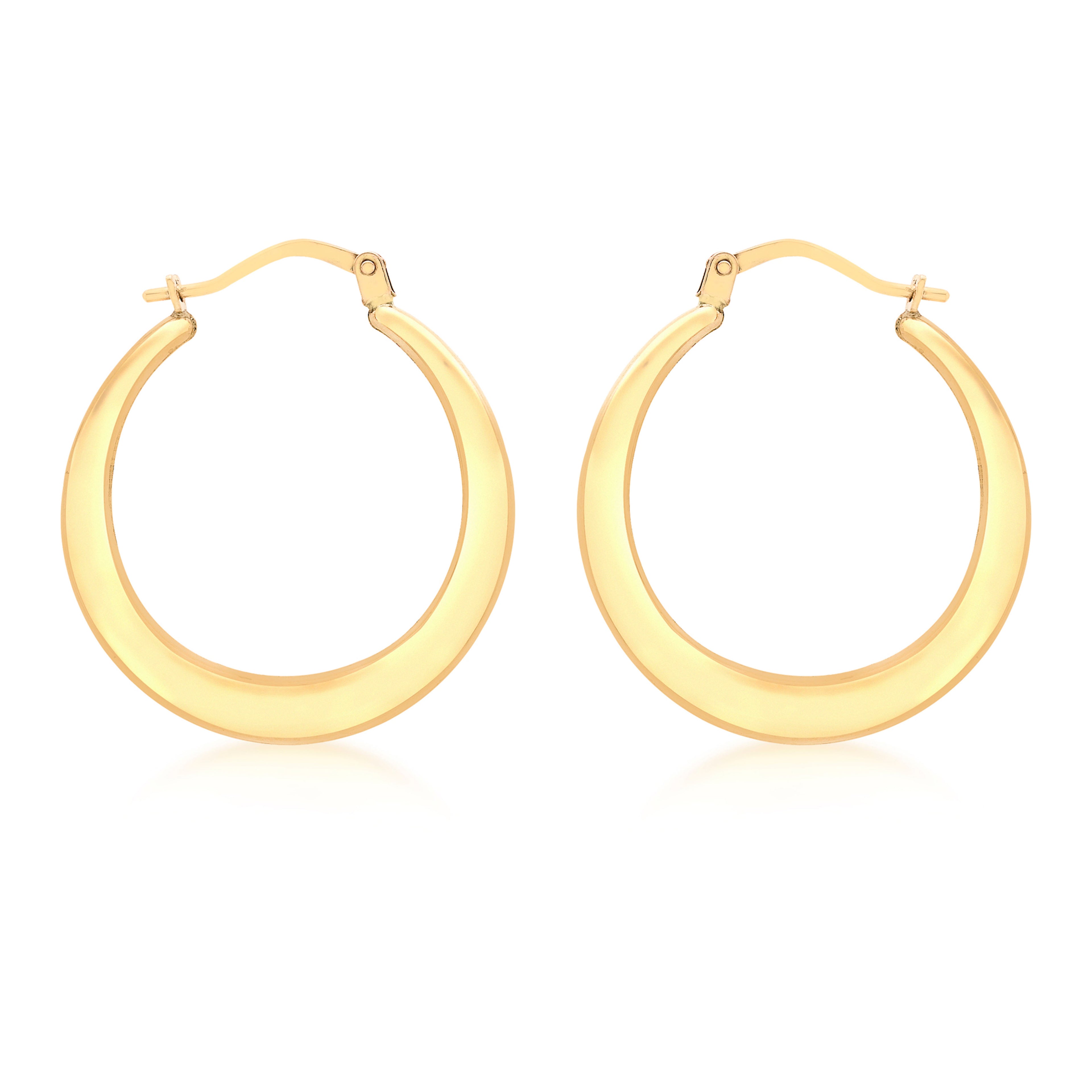 9ct Yellow Gold 24mm Graduated Creole Earrings image 0