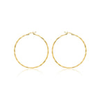 9ct Yellow Gold 48mm Diamond Cut Hoop Earrings image 0