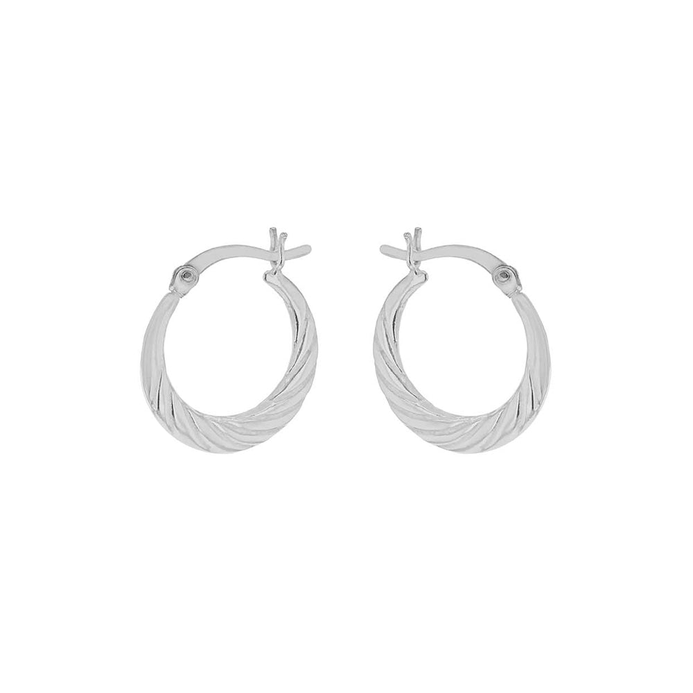 Sterling Silver Twist Graduated Creole Earrings image 0