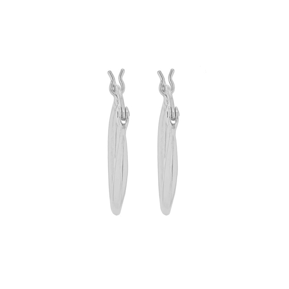 Sterling Silver Plain Graduated Creole Earrings image 1