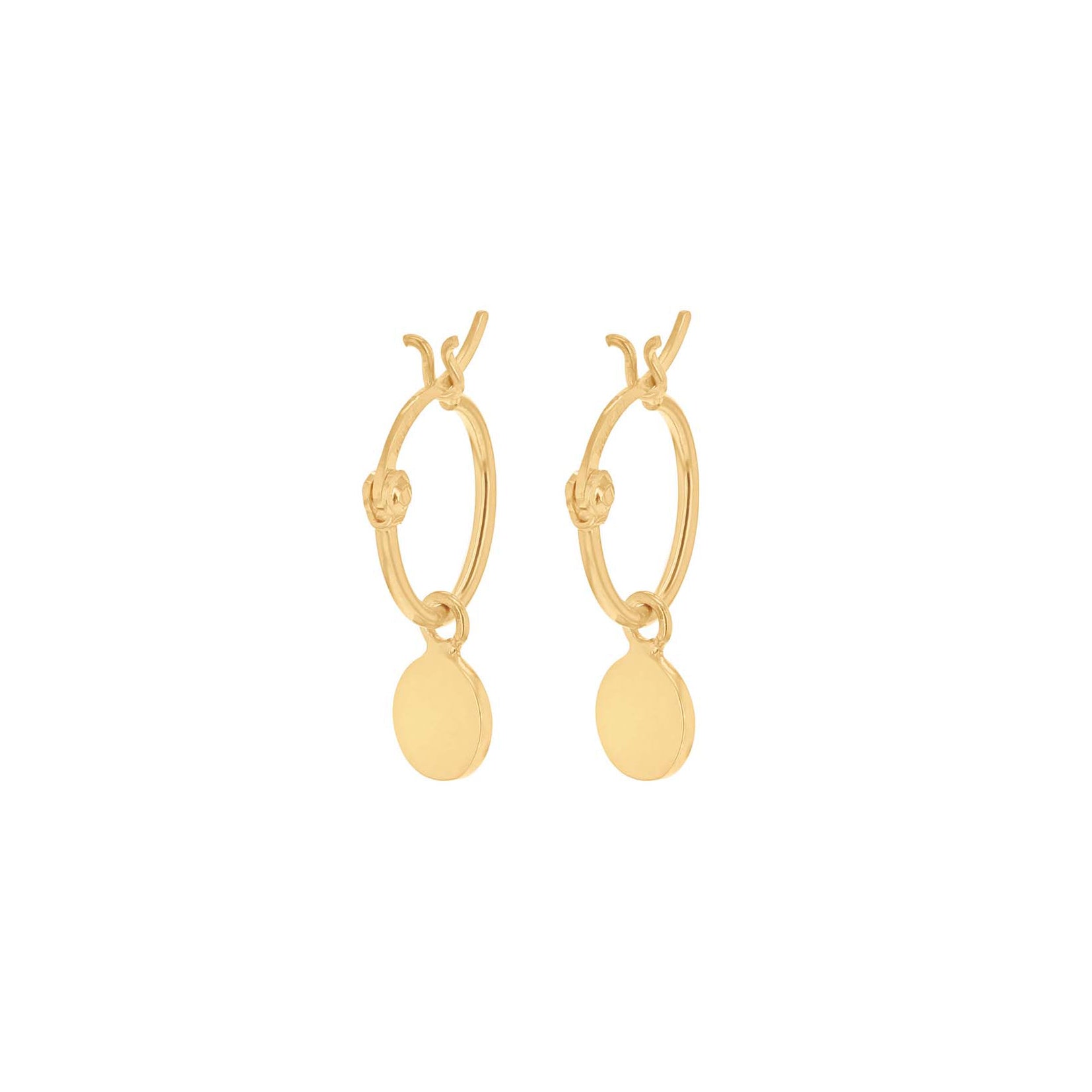 Yellow Gold Vermeil Disc Drop Earrings image 0