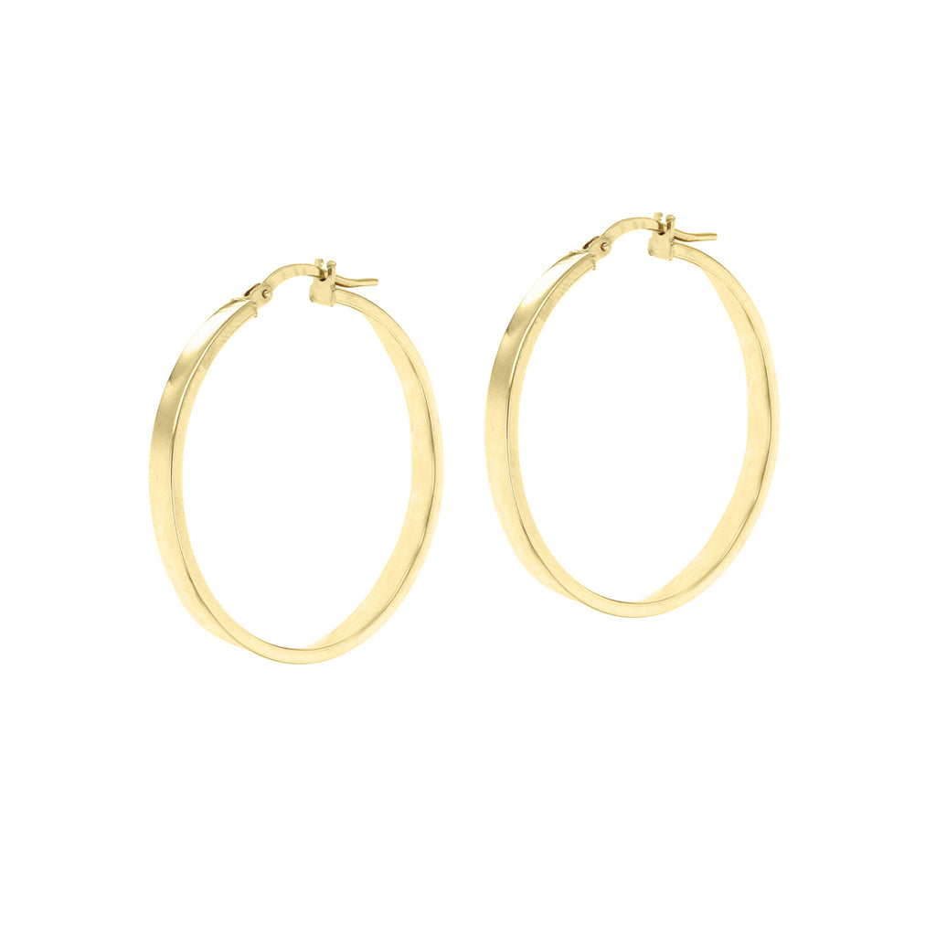18ct Yellow Gold Luxury 30mm / 3mm Hoops image 1