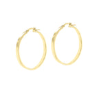 18ct Yellow Gold Luxury 30mm / 3mm Hoops image 1