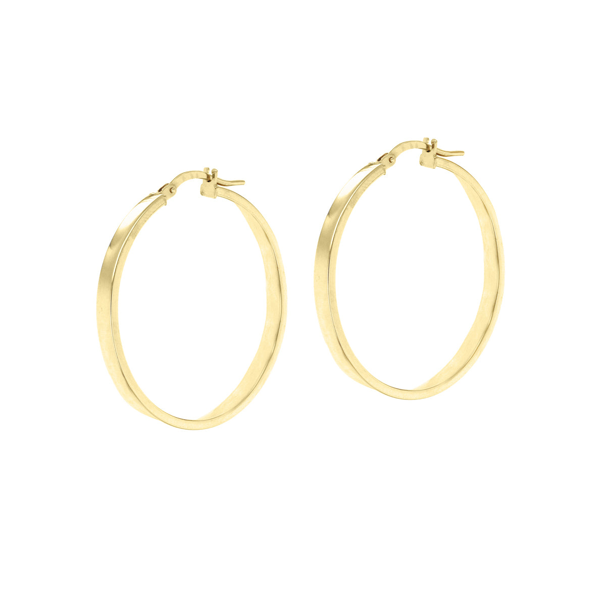 18ct Yellow Gold Luxury 30mm / 3mm Hoops image 1