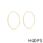 9ct Yellow Gold Faceted 42mm Hoop Earrings image 0