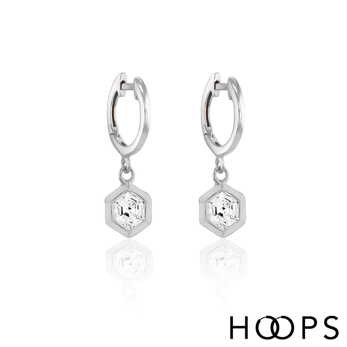 Sterling Silver Bello Drop Hoops