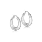 Silver 30mm x 10mm Thick Graduated Hoops image 0