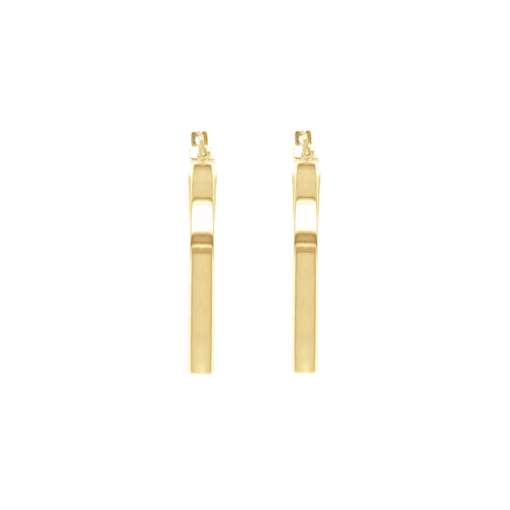 18ct Yellow Gold Luxury 30mm / 3mm Hoops image 2