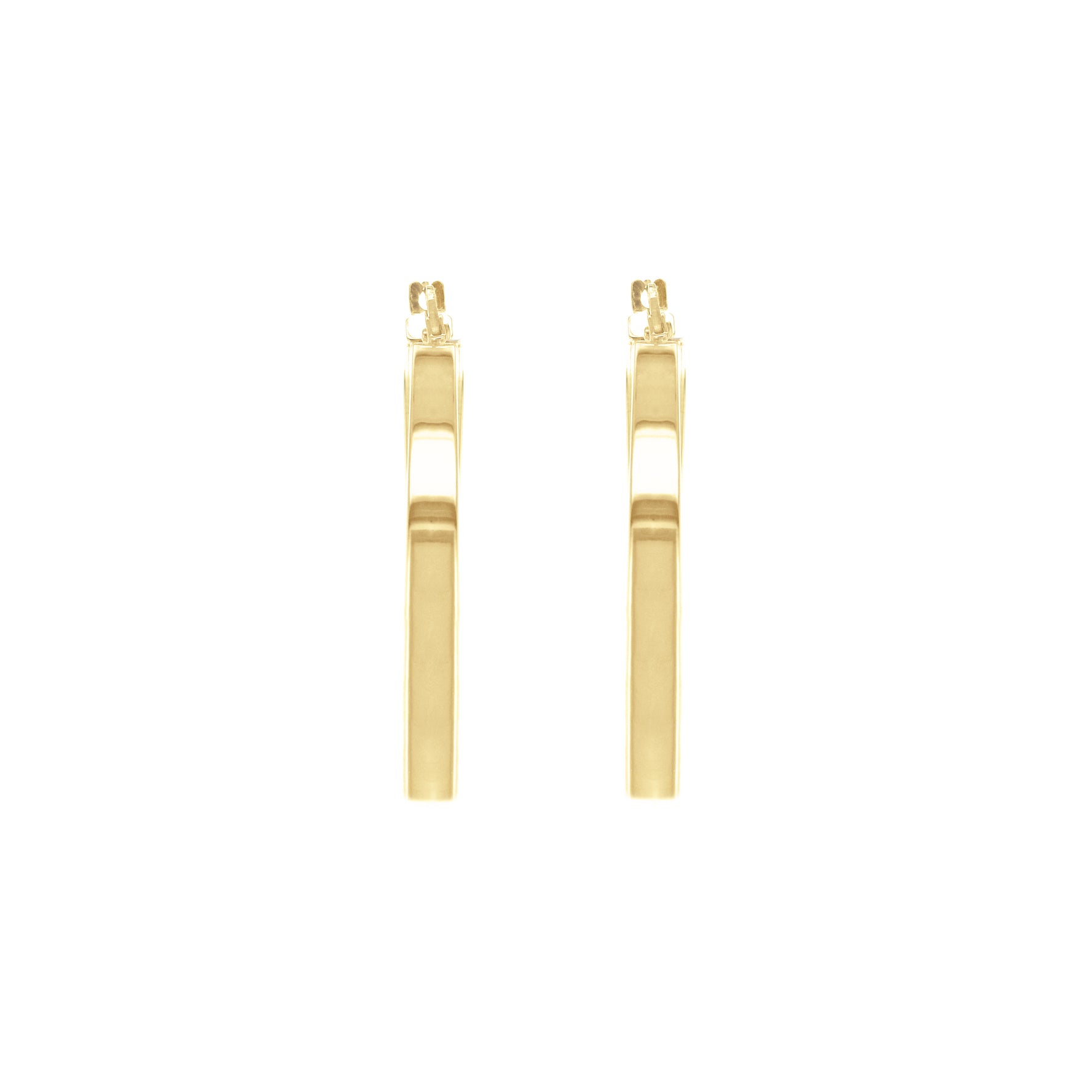 18ct Yellow Gold Luxury 30mm / 3mm Hoops image 2