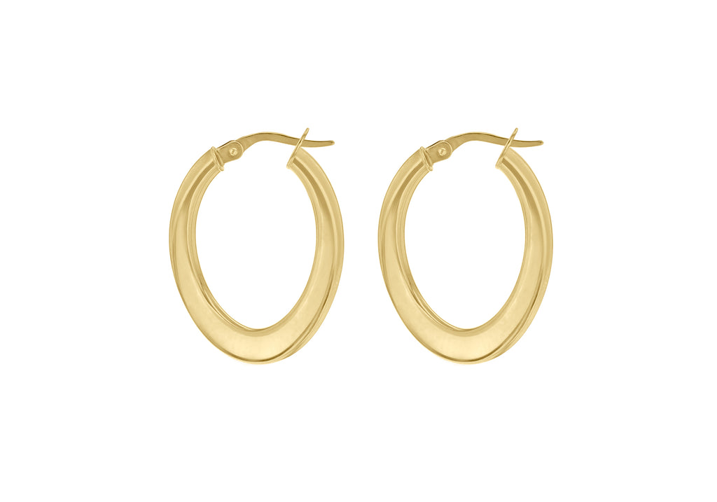 18ct Yellow Gold Luxury Oval Twist Creole Hoops image 2