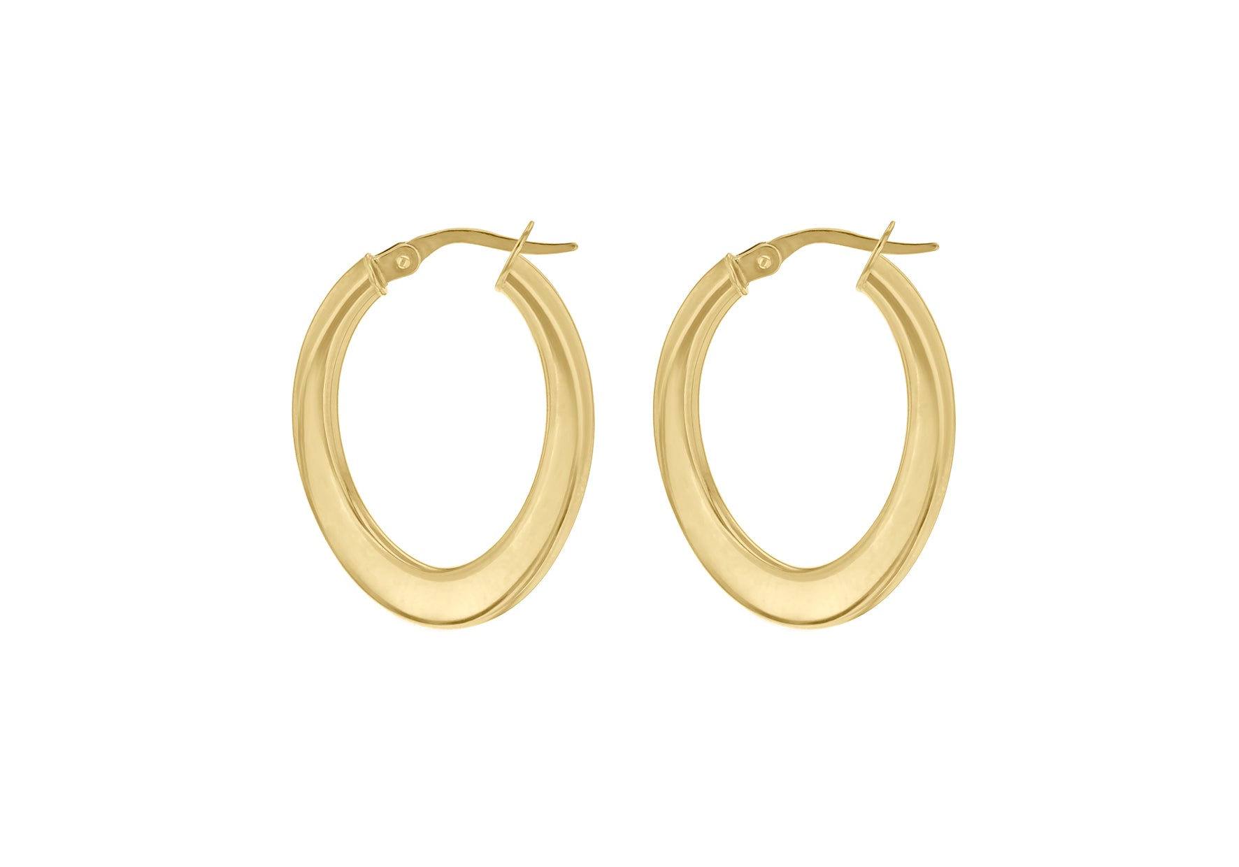 18ct Yellow Gold Luxury Oval Twist Creole Hoops image 2