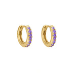 Gold Vermeil Mini Stone Set Indi Huggies image 0