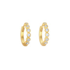 Gold Vermeil 14mm Rubover Six Stone Huggies image 0