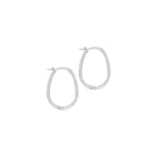 Sterling Silver Stardust Creole Oval Hoops image 2