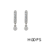 Sterling Silver Mini Stone Set Dini Drop Huggies image 1
