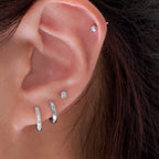Sterling Silver Mini Stone Set Sara Huggies image 1