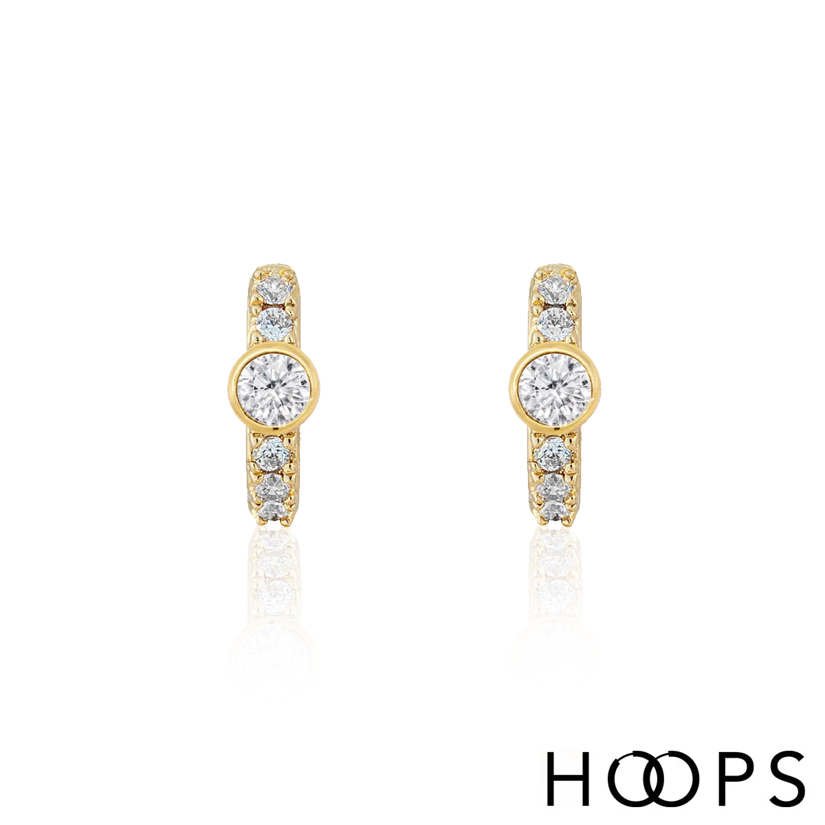 Yellow Gold Vermeil Mini Iris Huggies image 0
