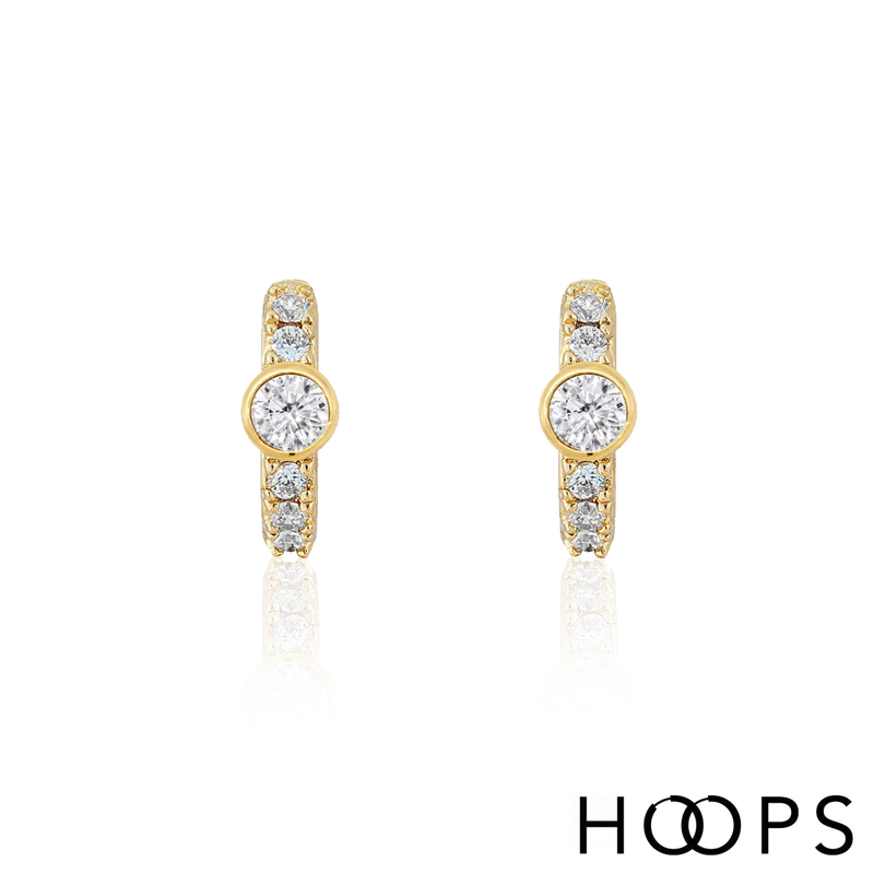 Yellow Gold Vermeil Mini Iris Huggies image 0