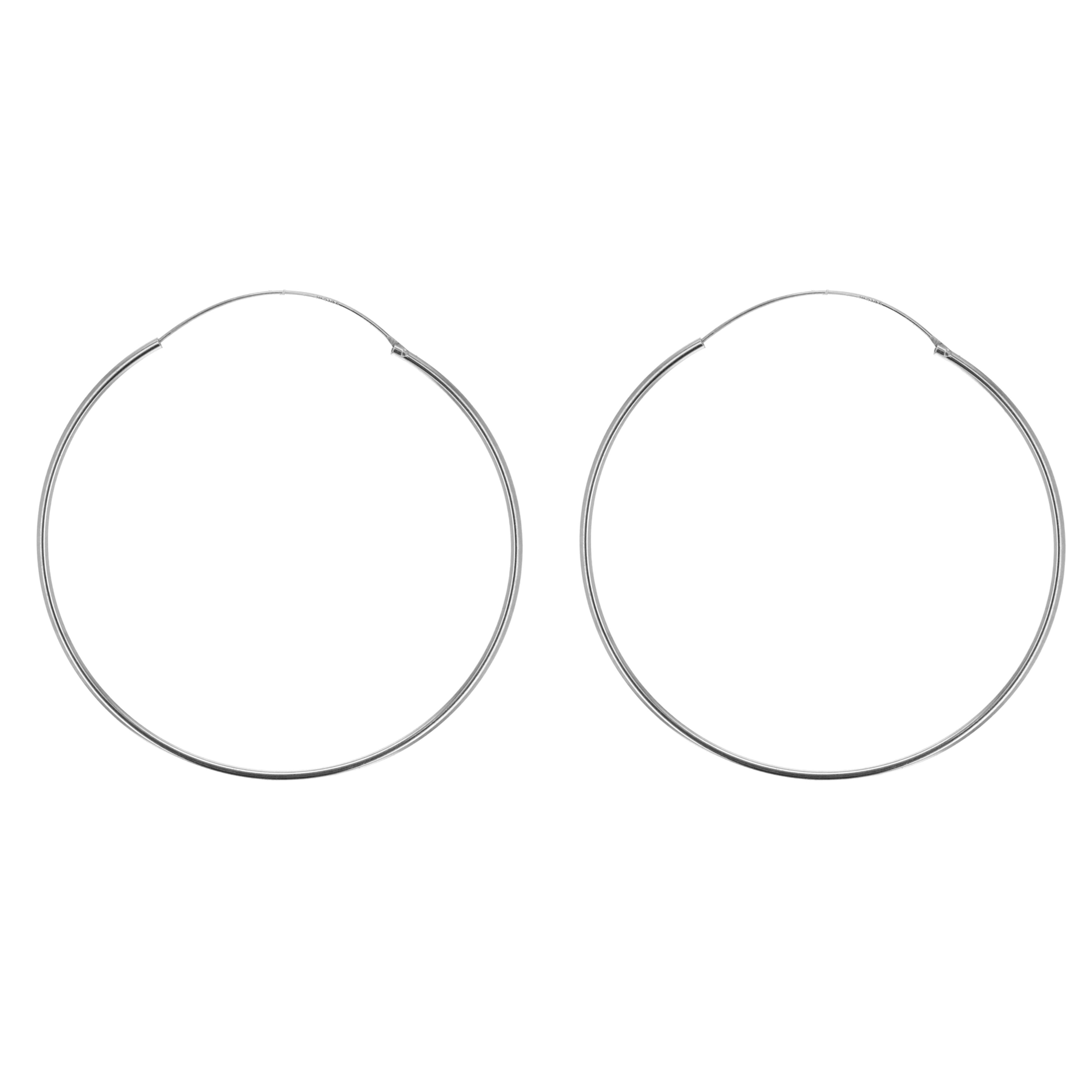Sterling Silver 60mm Classic Hoop Earrings image 0
