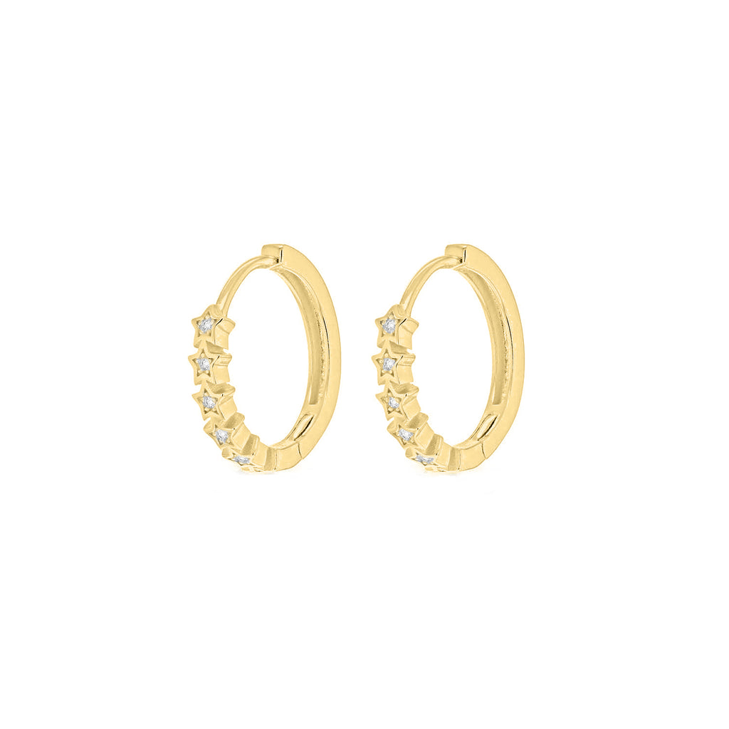 Gold Vermeil Stars Huggie Hoop Earrings image 0