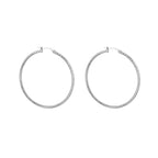Sterling Silver 50mm Forever Bead Hoop Earrings image 0
