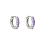 Sterling Silver Mini Stone Set Indi Huggies image 1