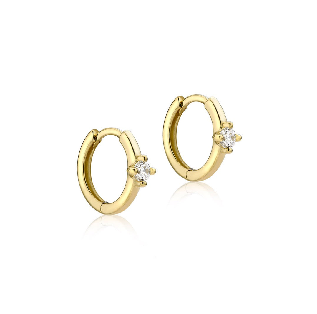 9ct Yellow Gold Luxury Stone Set Huggies image 1